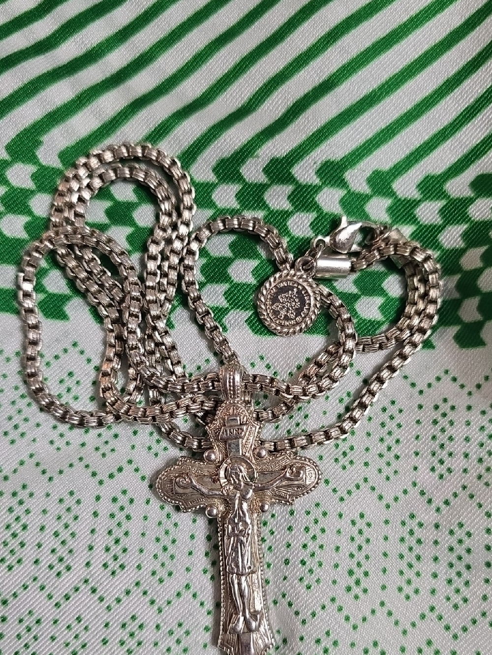 The Vatican Library Collection Silver Tone Crucifix Necklace - Religious Pendant
